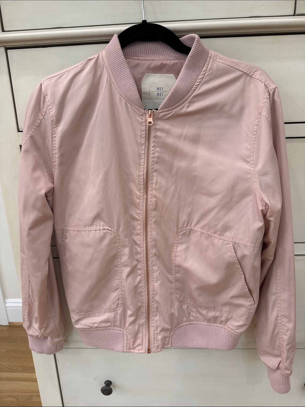 Silky Pink Bomber Jacket size small Anthro
